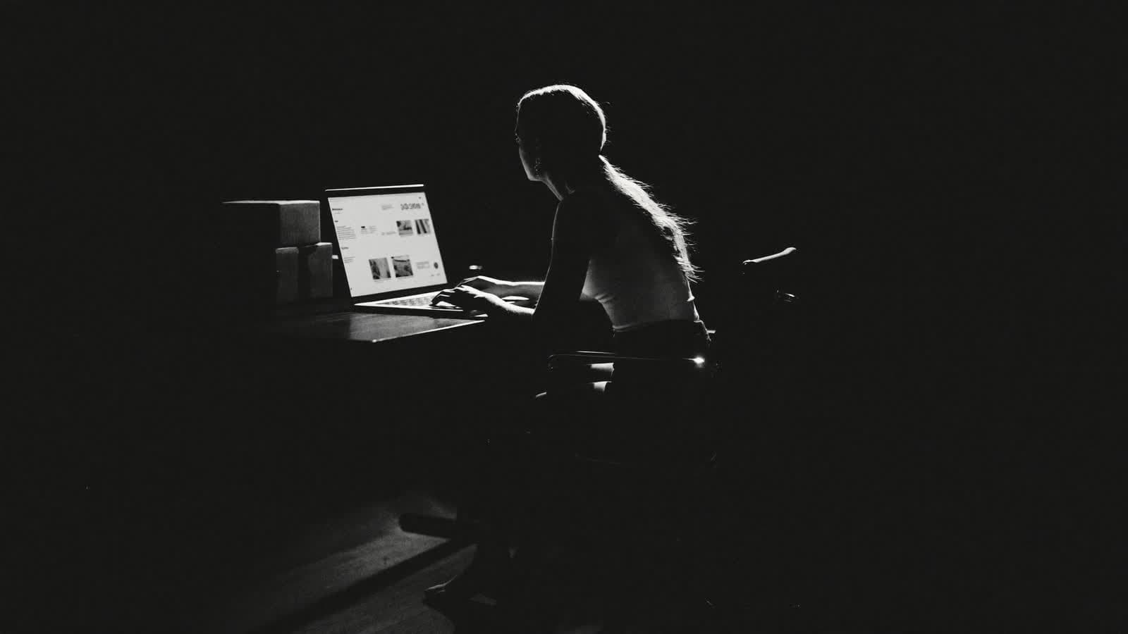 A store owner working late, reading their numbers